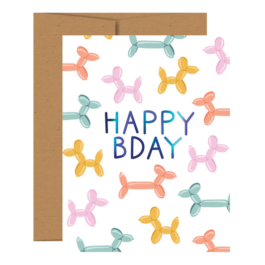 Balloon Animal Birthday Greeting Card