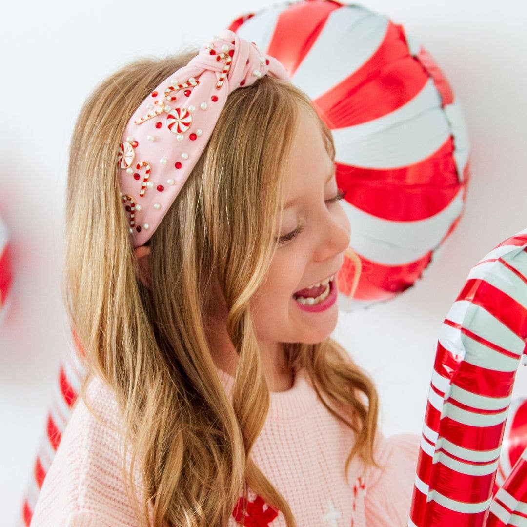 Candy Cane Christmas Gemstone Headband - Mommy and Me