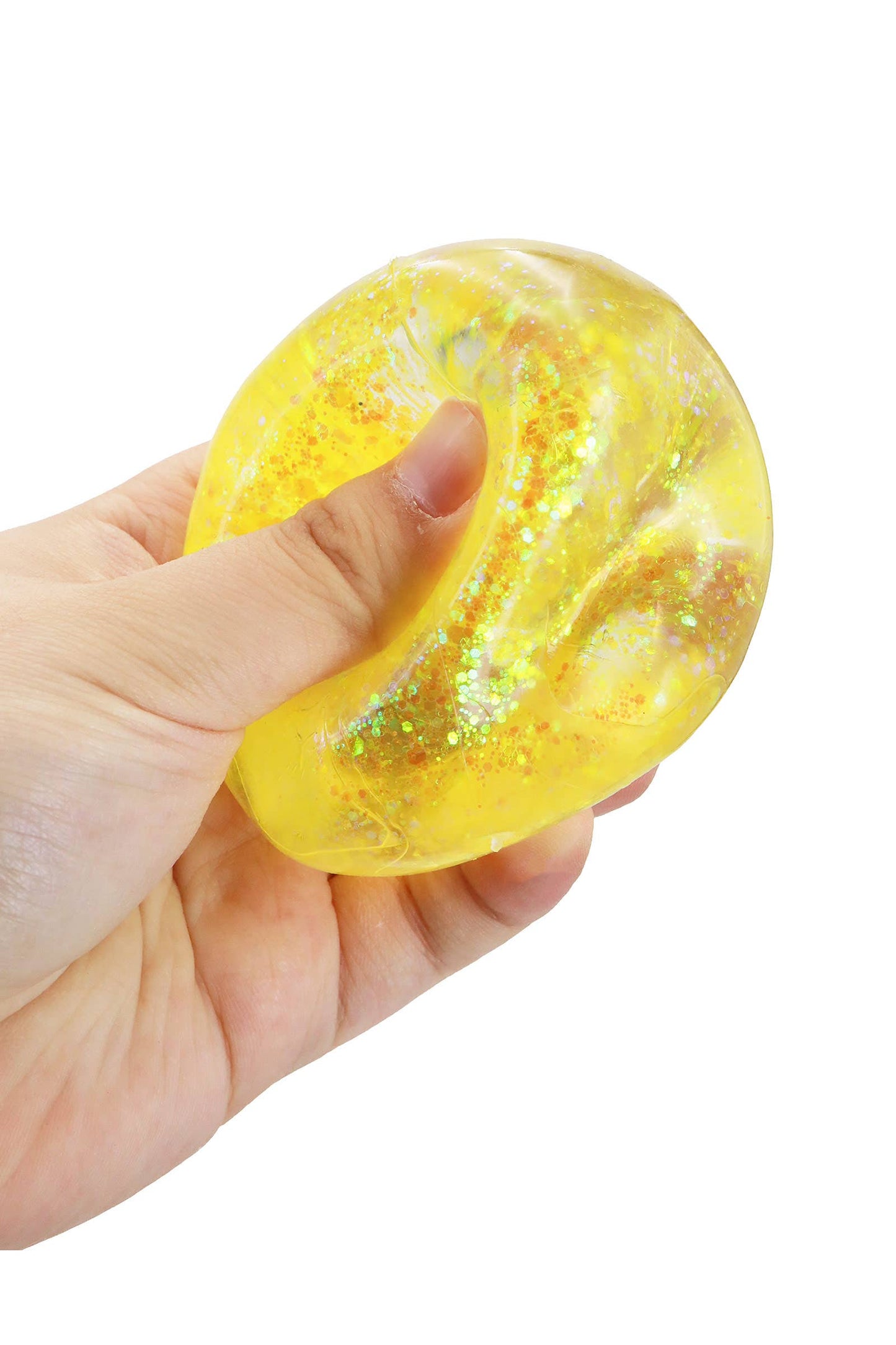Iridescent Glitter Cube Thick Maltose Putty Filled Squishy