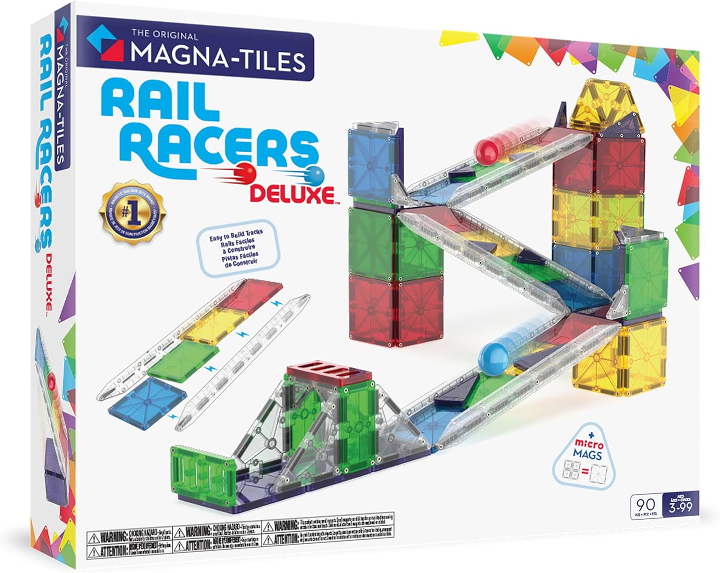 Magnatiles Rail Racers Deluxe 90 piece
