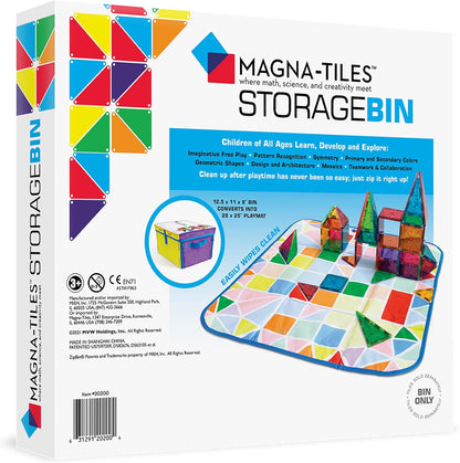 Magnatiles Storage Bin & Interactive Play Mat