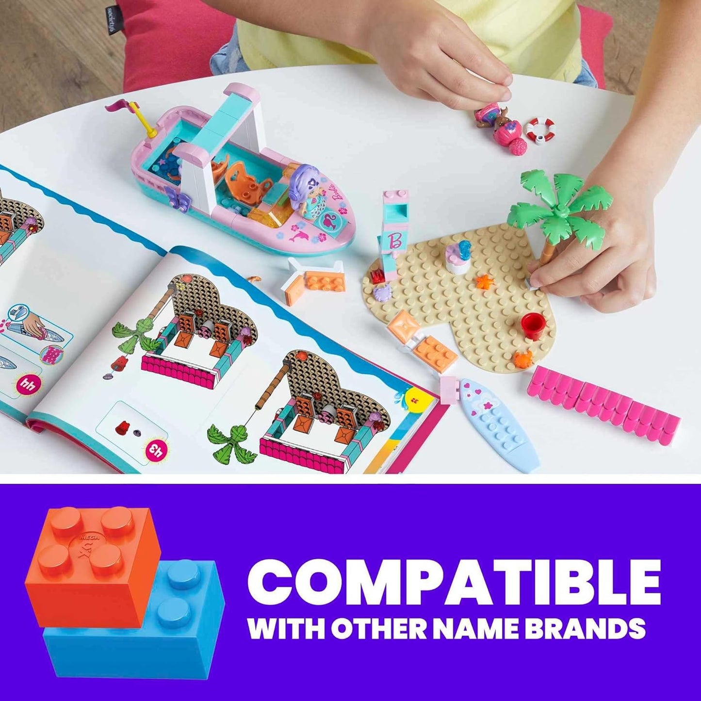MEGA Barbie Color Reveal Dolphin Exploration Toy Building Set