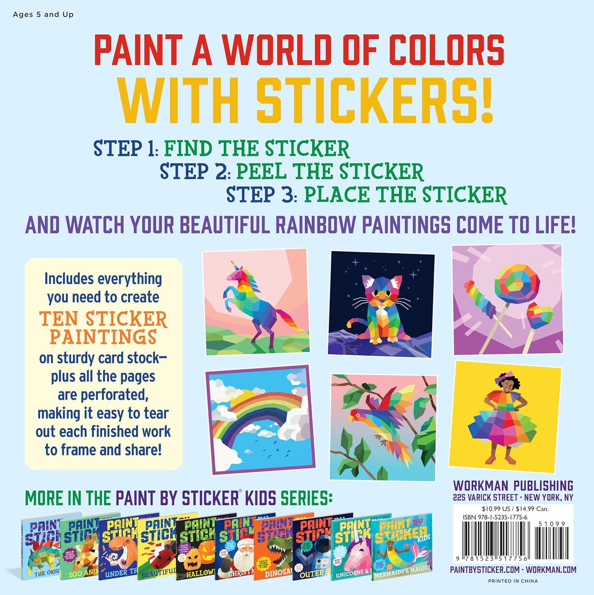 Paint by Sticker kids Rainbows Everywhere