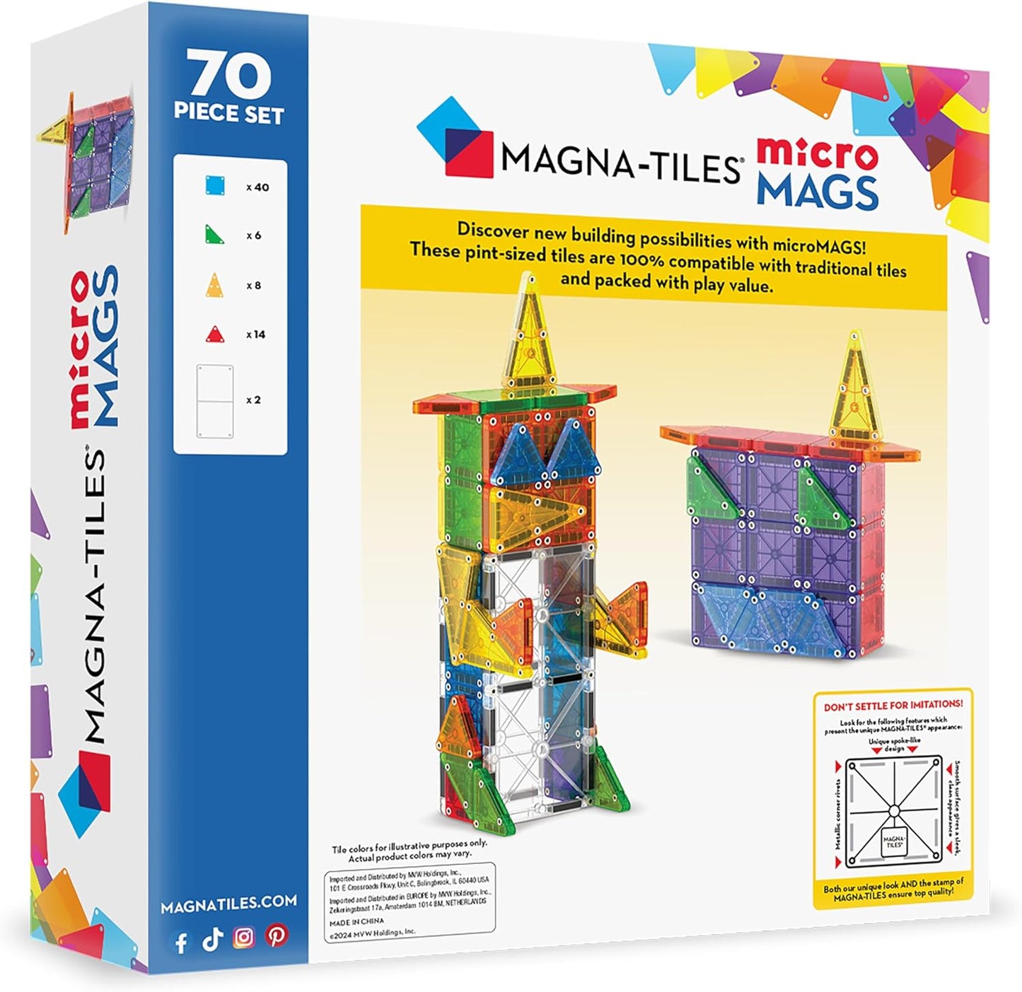 Magnatiles Micromags 70 piece Deluxe Set