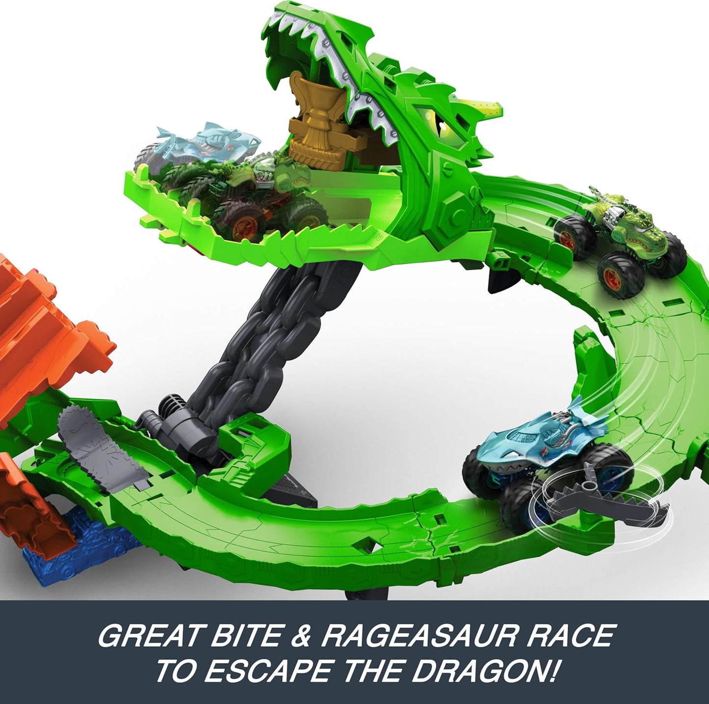 Hot Wheels: Monster Trucks: Sharks vs Dinos Dragon Playset