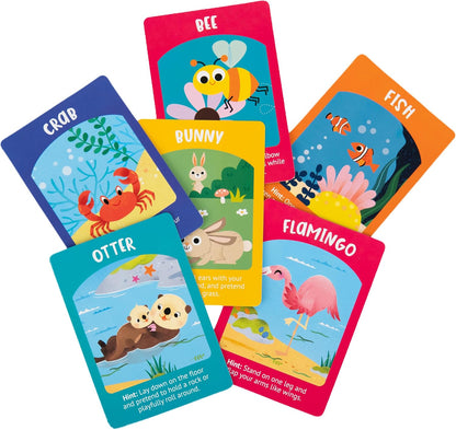 Animal Charades Flash Card Game for Kids - 50 Cards