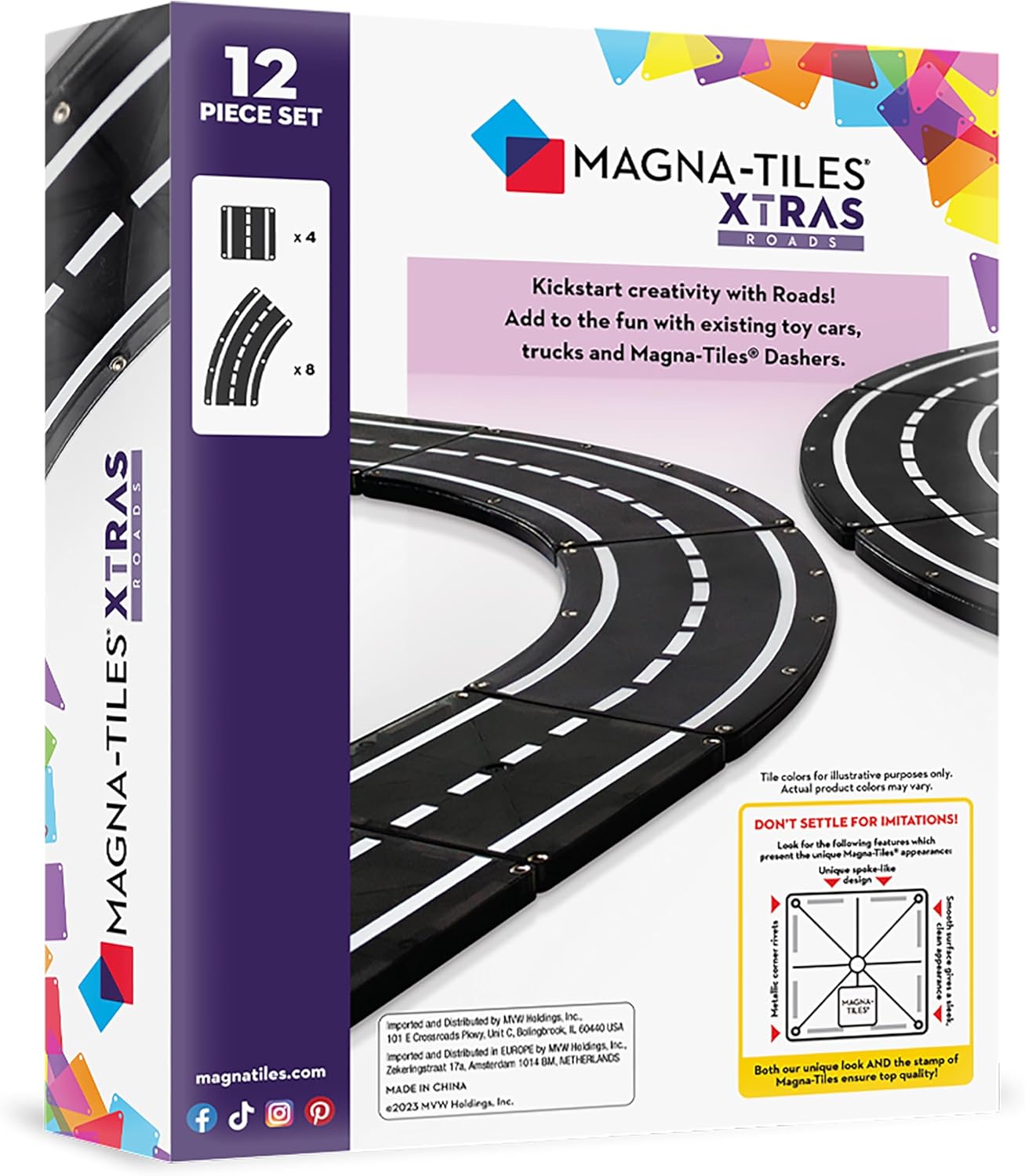 Magnatiles Xtras Roads 12 Piece Set