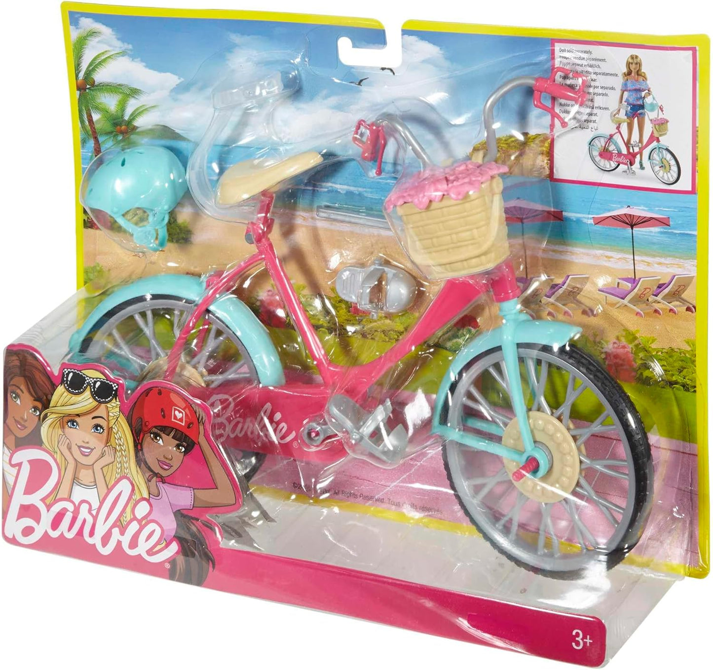 Barbie Bicycle with Basket of Flowers