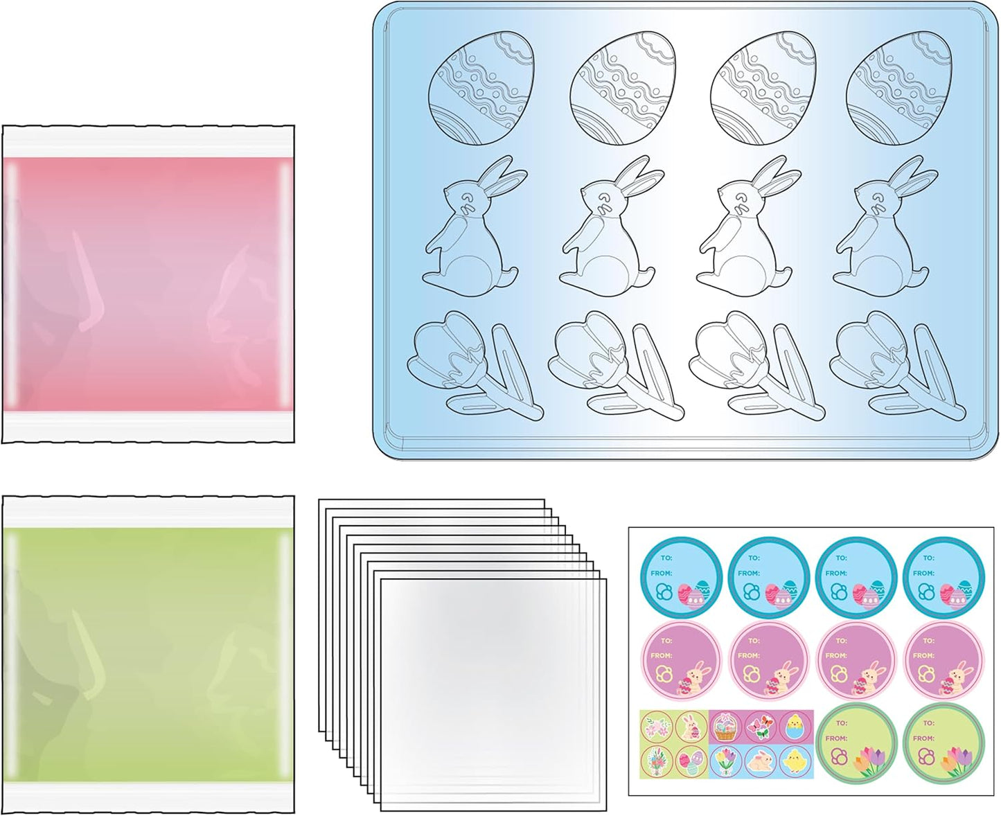 Gummy Candy Kit - Bunnies, Eggs & Tulips