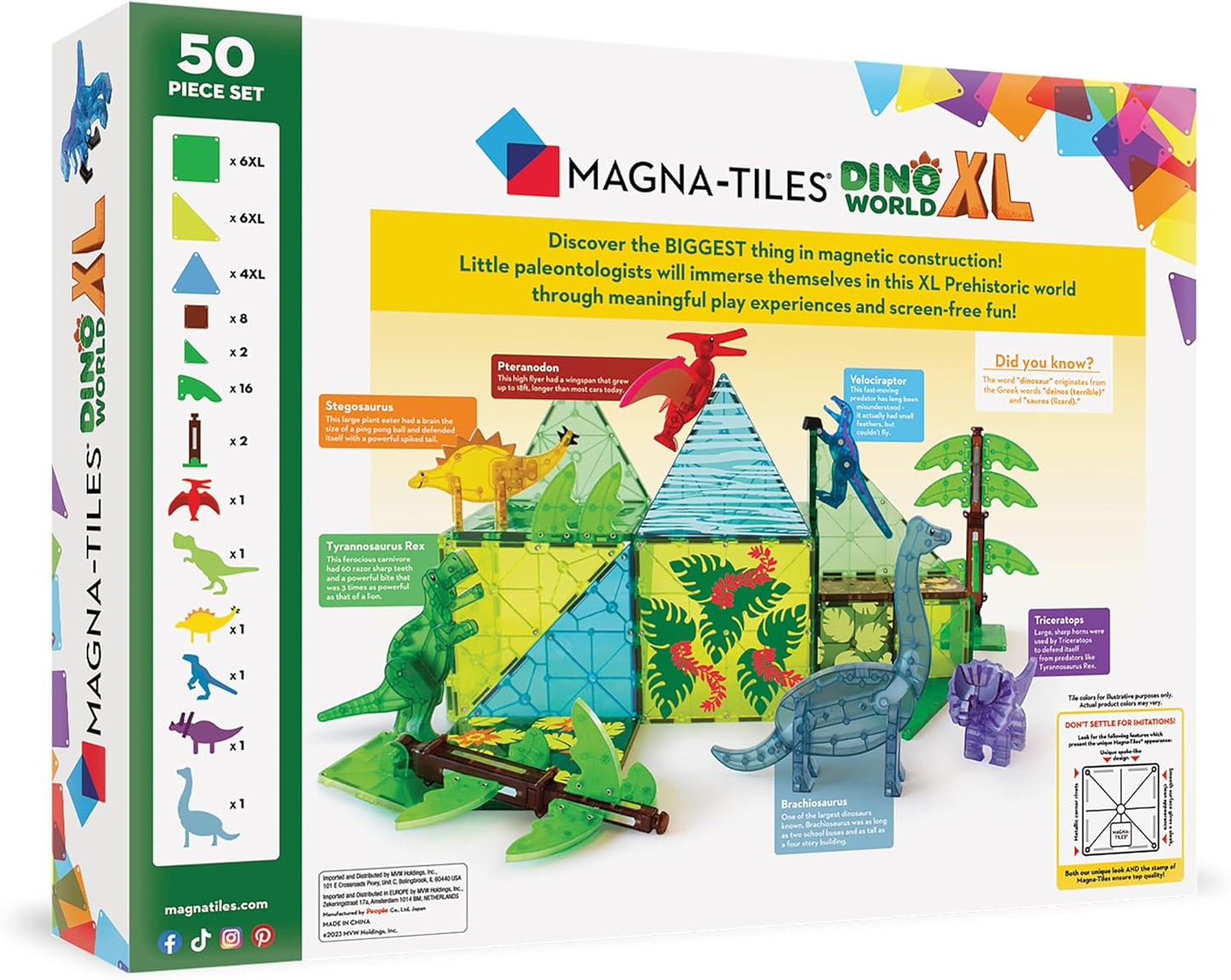 Magnatiles Dino World XL 50 piece