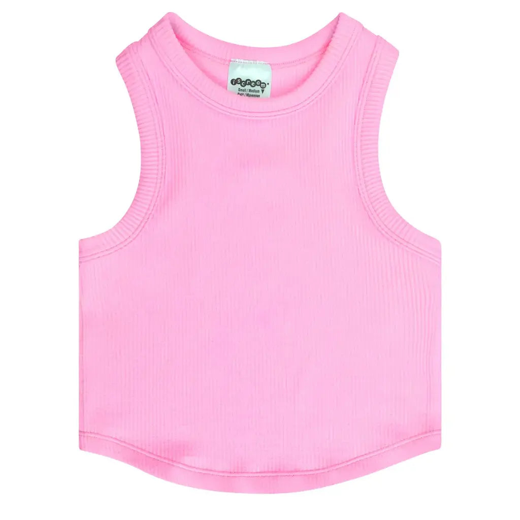 Rose Cropped Smoked Racerback Top M-L