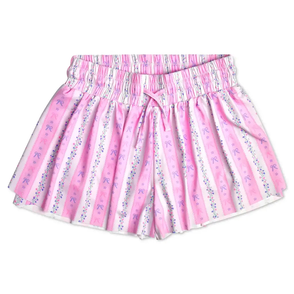 Floral Stripes Butterfly  Shorts large