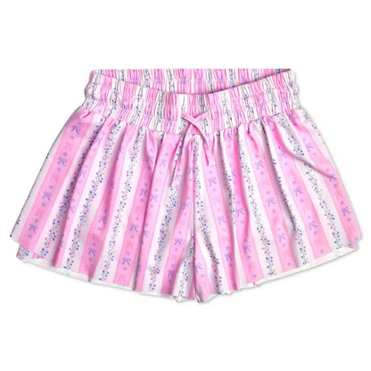 Floral Stripes Butterfly  Shorts large