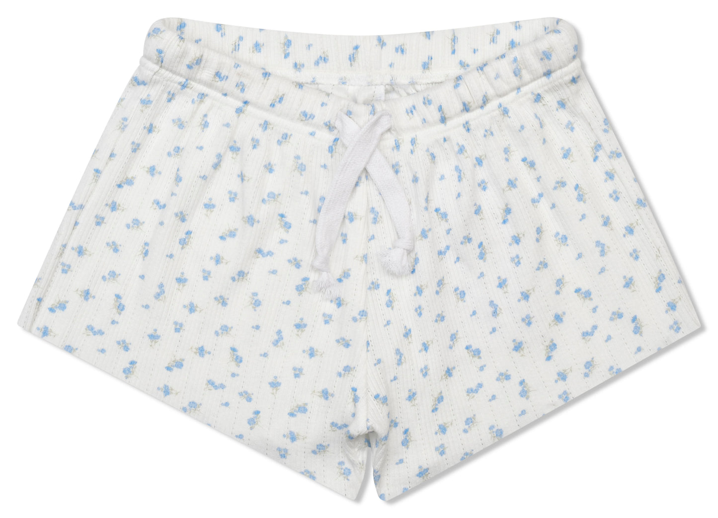 Blue Floral Pointelle Tank Top and Short Set Youth Medium