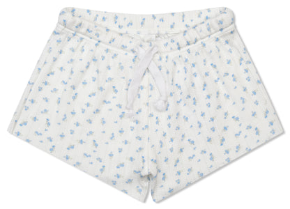 Blue Floral Pointelle Tank Top and Short Set Youth Medium