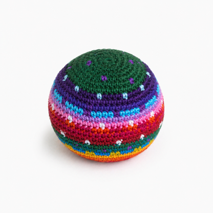 Knit Multicolor Hacky Sack Stress Ball Foot Sack Crochet - Guatemala / Mexico