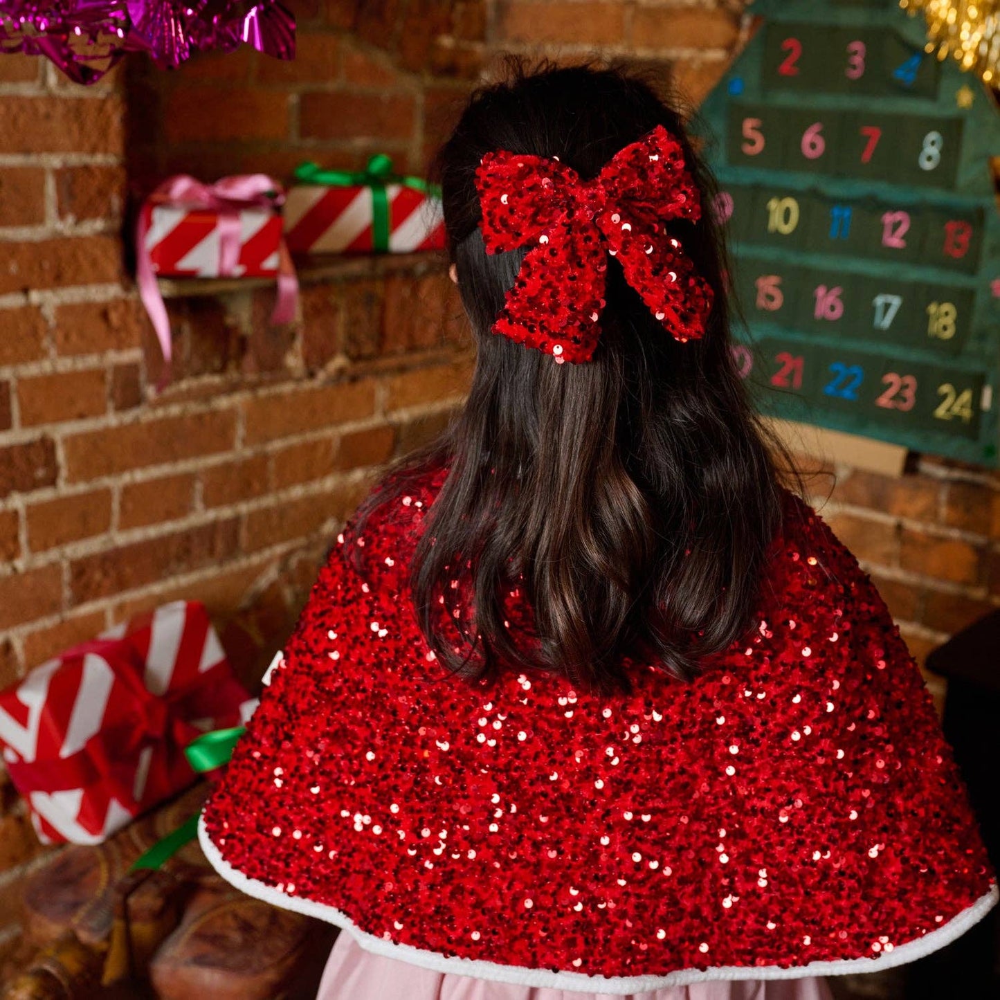 Sequin Velvet Bow Clip