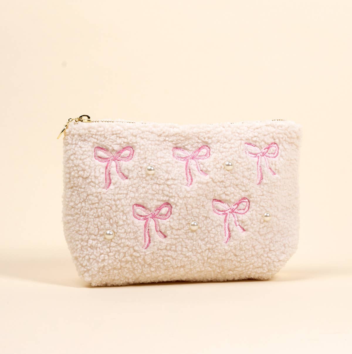 Teddy Pouch–Bows Pink