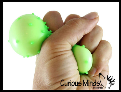 1 Spiky Bumpy Soft Doh Filled 1.7" Stress Ball - Squishy