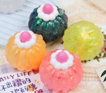 Glitter Crystal Pudding Cake Squeeze Toy-random color