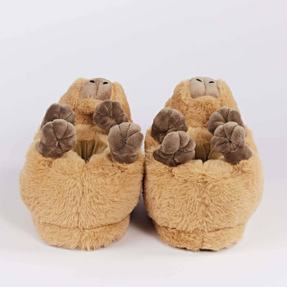 Mabel the Capybara | Kid's Animal Plush Non-Slip Slippers
