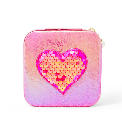 Girl's Sparking Sequin Heart Jewelry Box