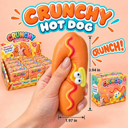 Crunchy Hot Dog ASMR Squishy — 3.94” x 1.97”