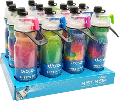 O2COOL Mist 'N Sip 20 oz Bottle Assortment Tie Dye + Ombre