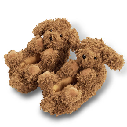 Coco the Doodle | Kid's Funny Animal Plush Non-Slip Slippers
