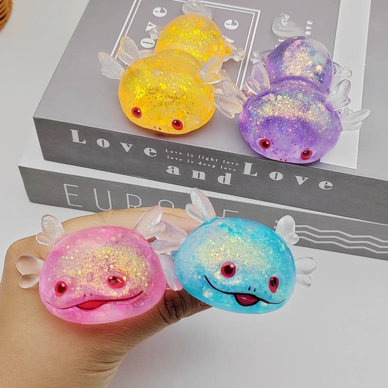 Maltose Glitter cute Axolotl squishy toy-Random Color