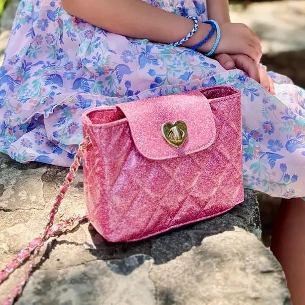 Paige Jelly Purple Glitter Hand Bag