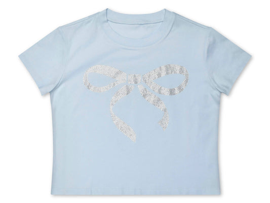 Rhinestone Bow T-Shirt (Youth Medium (10-12))