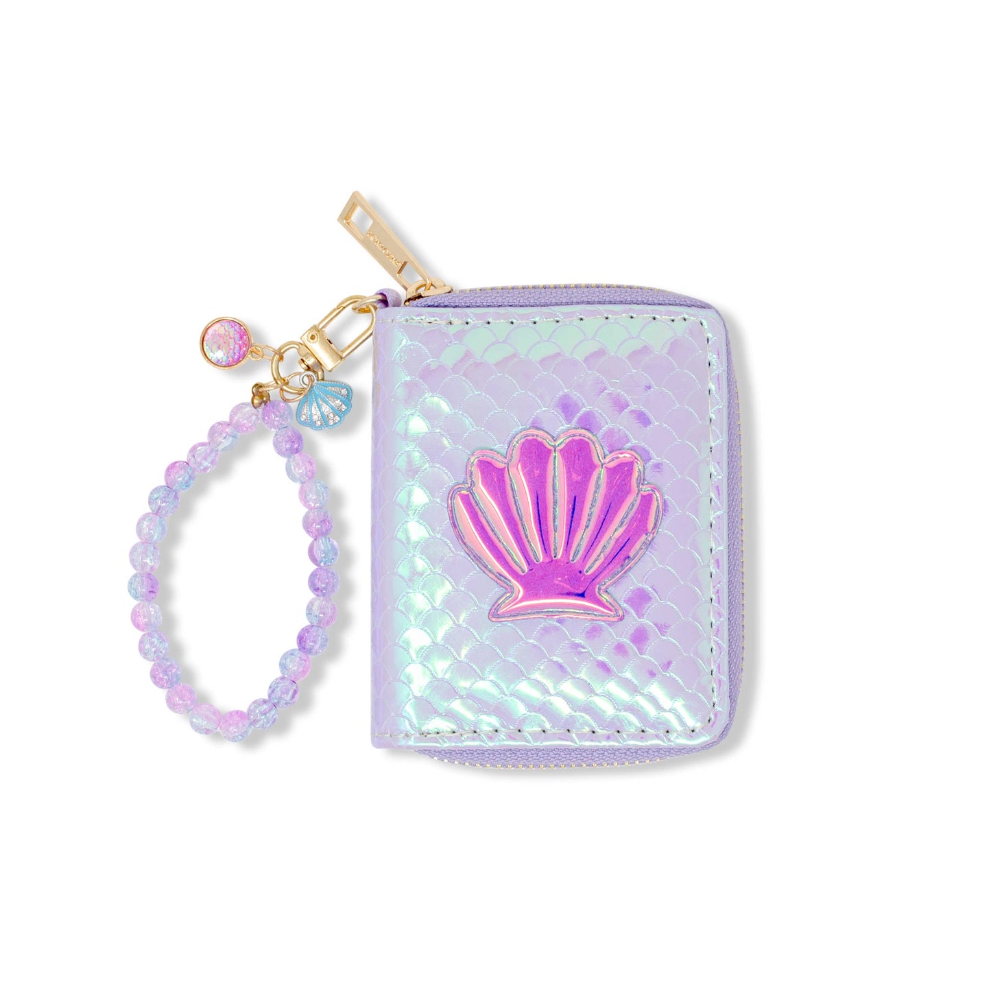 Purple Shiny Seashell Mermaid Wallet for Kids