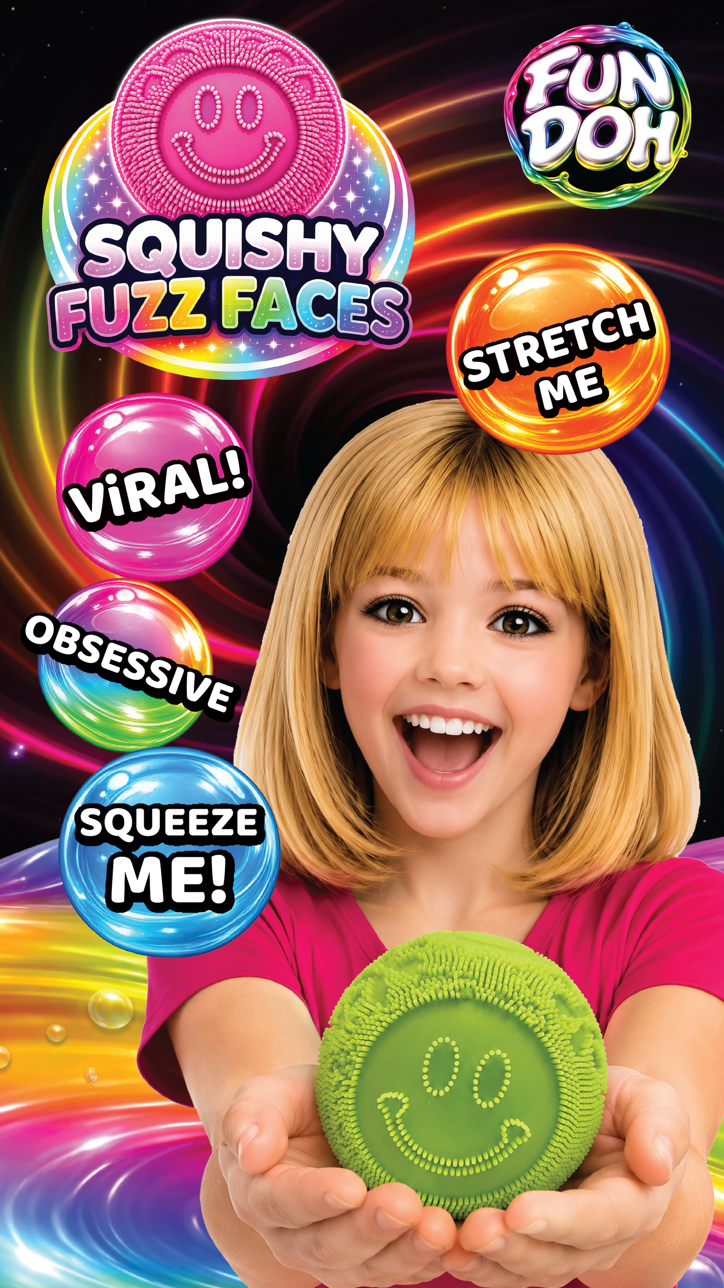 Fun Doh Fuzzy Face Squishy Ball
