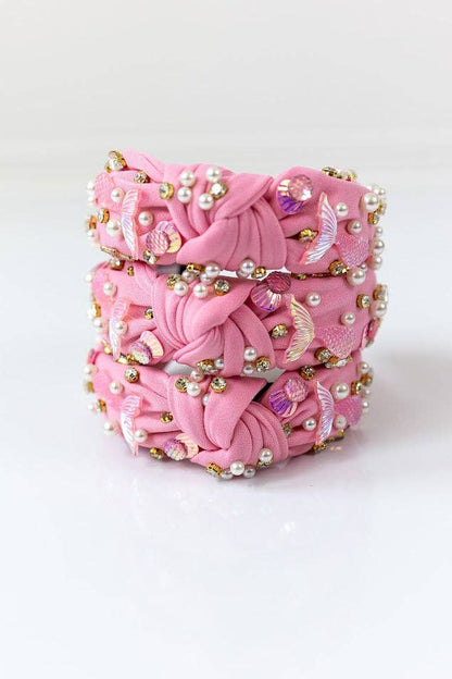 Beaded Headband - Mermaid (Pink)