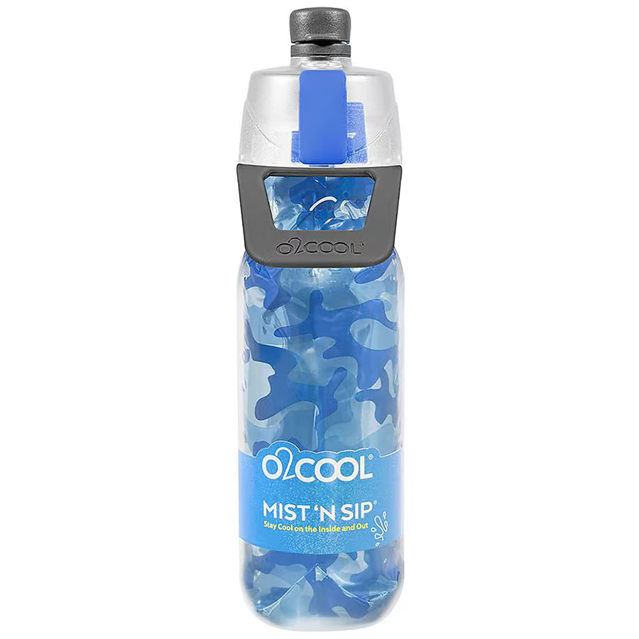 O2COOL Mist 'N Sip 20 oz Camo Blue