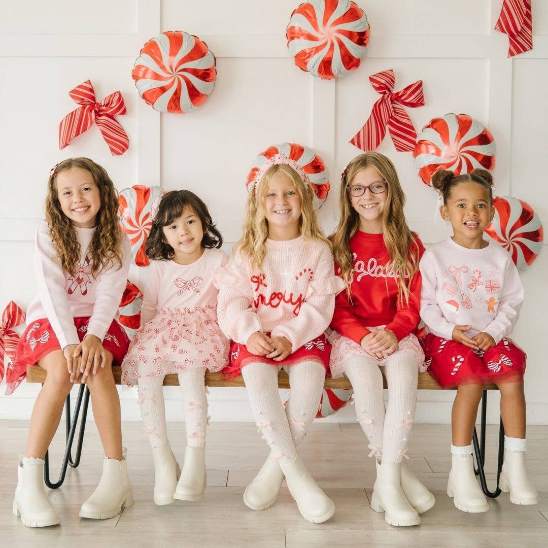 Candy Cane Patch Christmas Sweatshirt - Kids Clothing