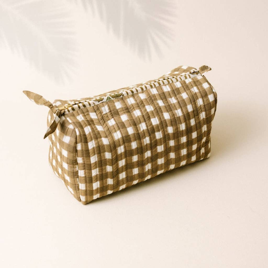 Large Painted Gingham Pouch