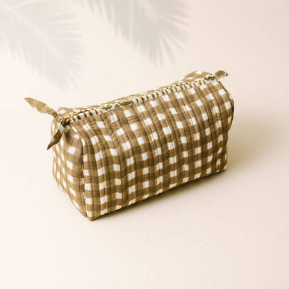 Large Painted Gingham Pouch