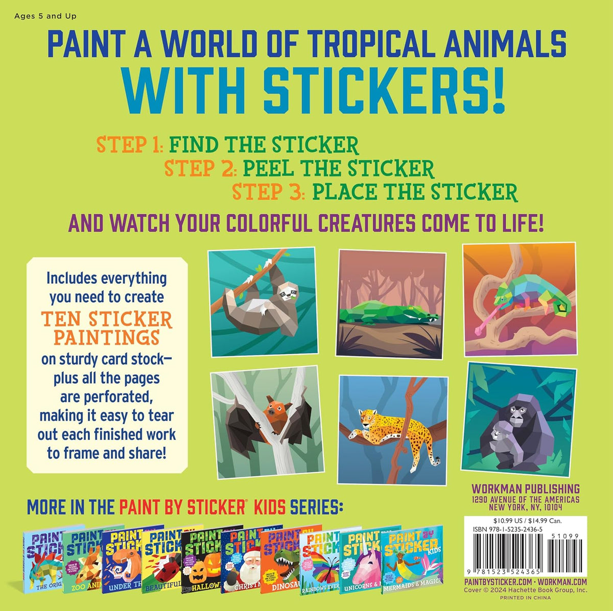 Paint by Sticker Kids Rainforest Animals