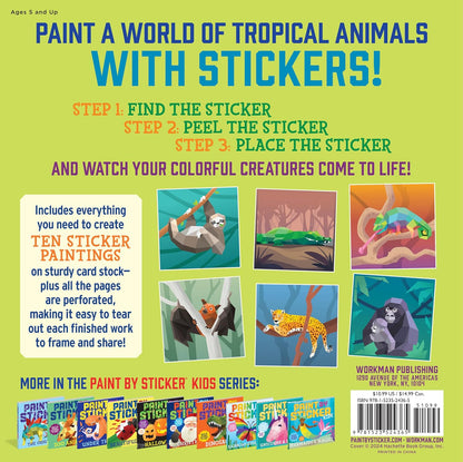 Paint by Sticker Kids Rainforest Animals