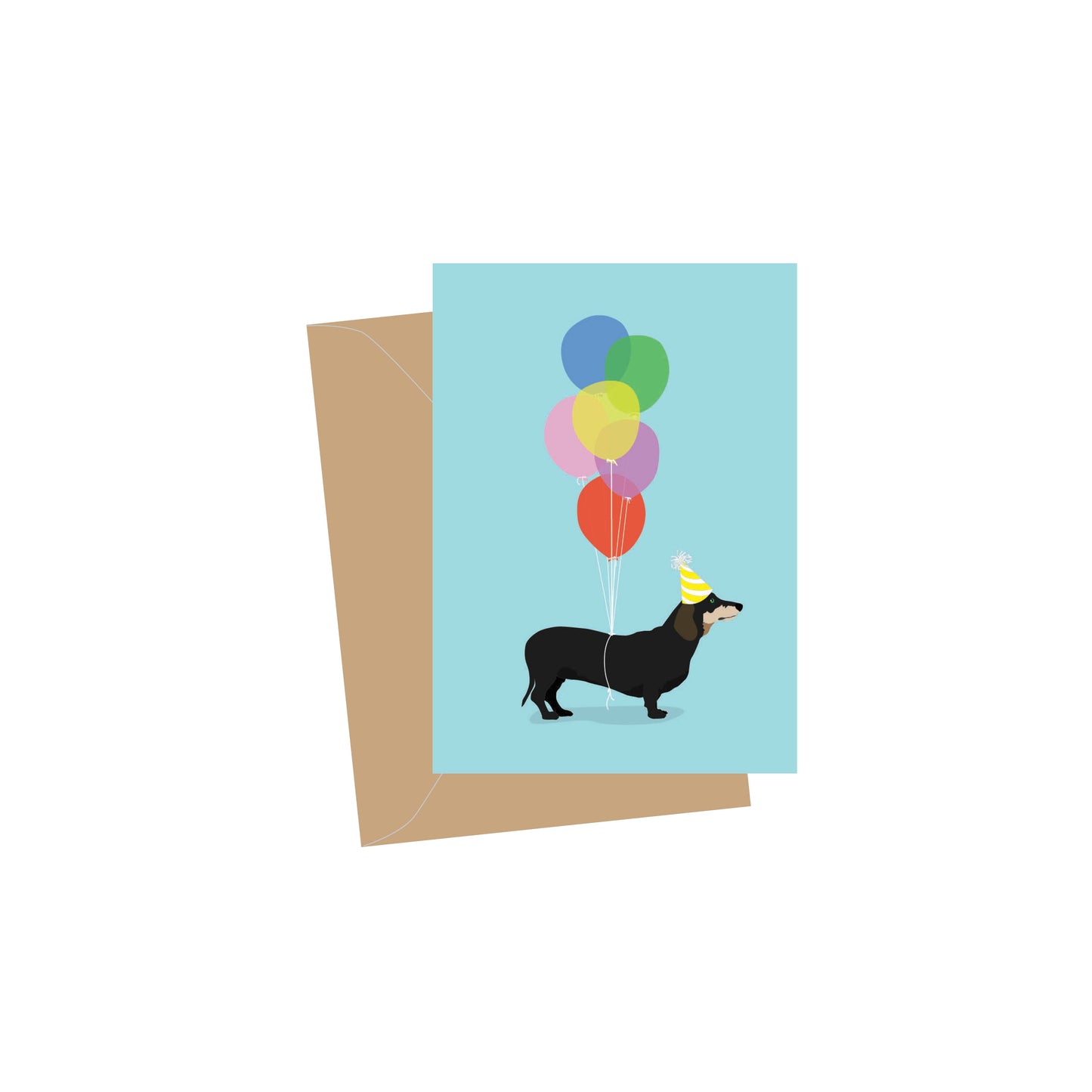 Mini Birthday Dachshund, Folded Enclosure Cards