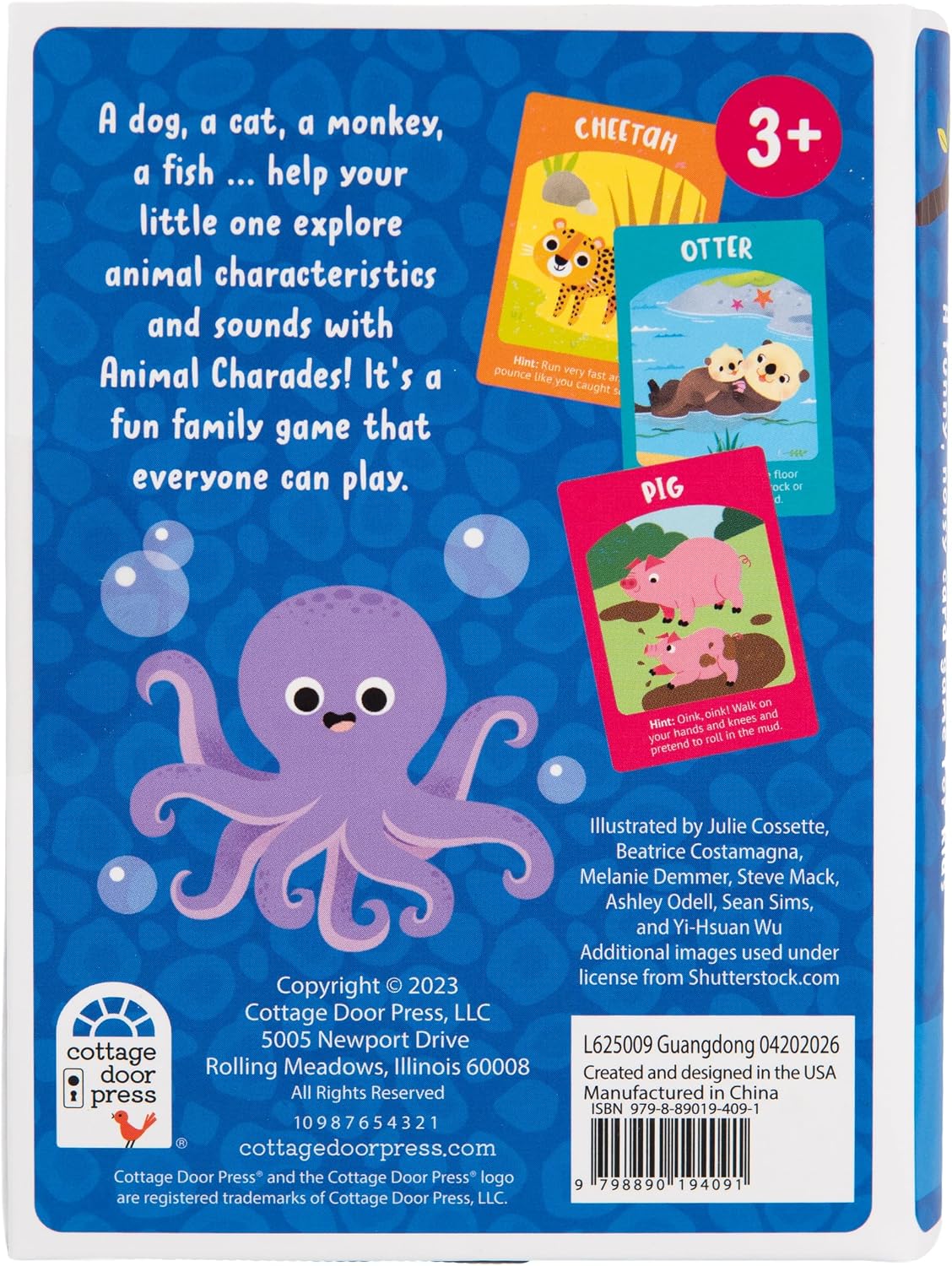 Animal Charades Flash Card Game for Kids - 50 Cards