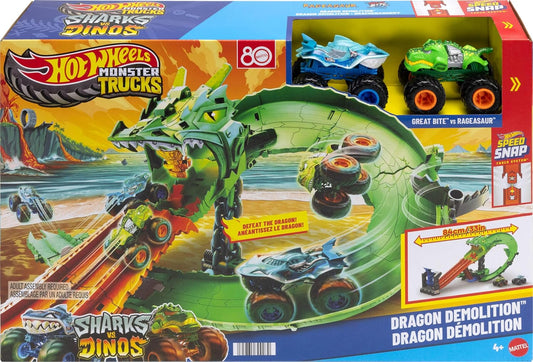 Hot Wheels: Monster Trucks: Sharks vs Dinos Dragon Playset