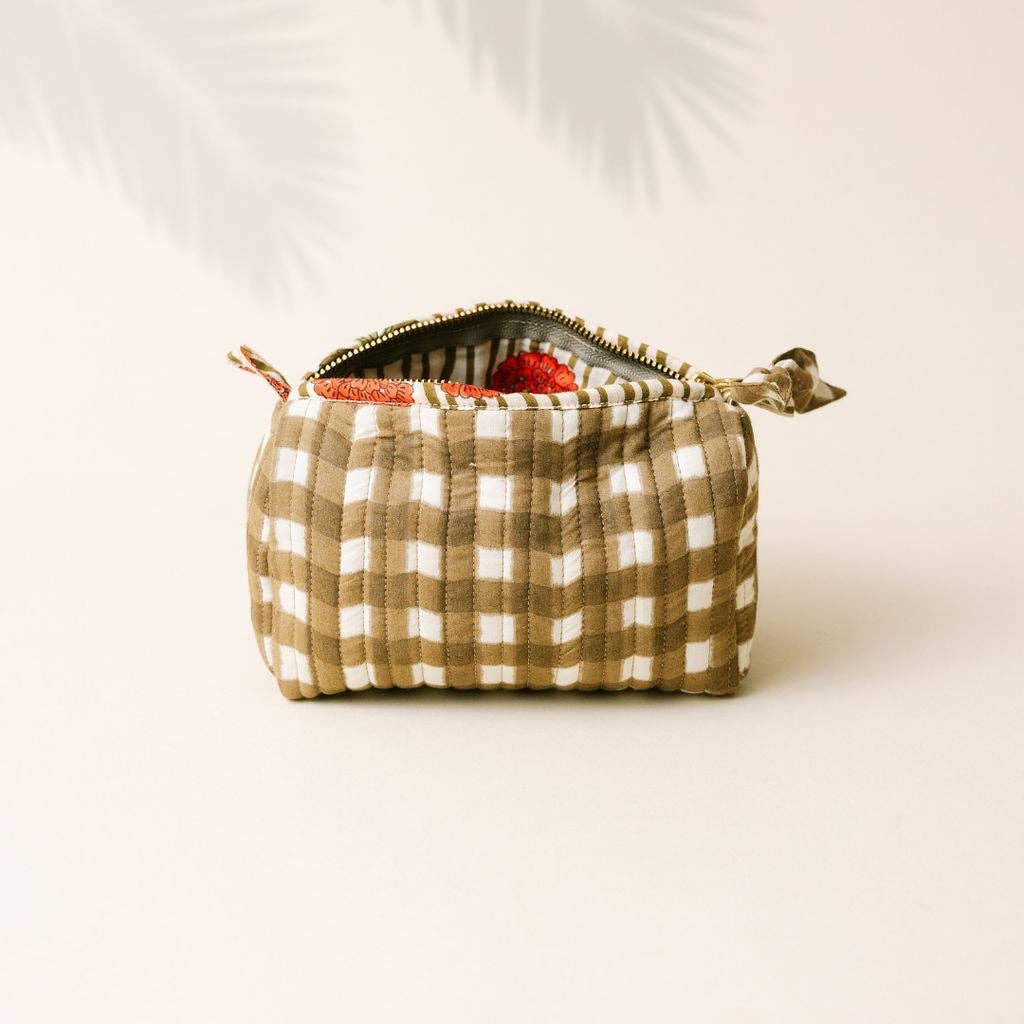 Small Painted Gingham Pouch