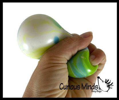 1 Marble Swirl Soft Doh Filled Stretch Ball - Ultra Squishy