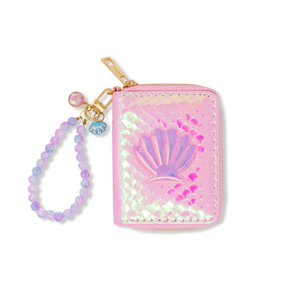 Shiny Seashell Mermaid Wallet for Kids: Pink