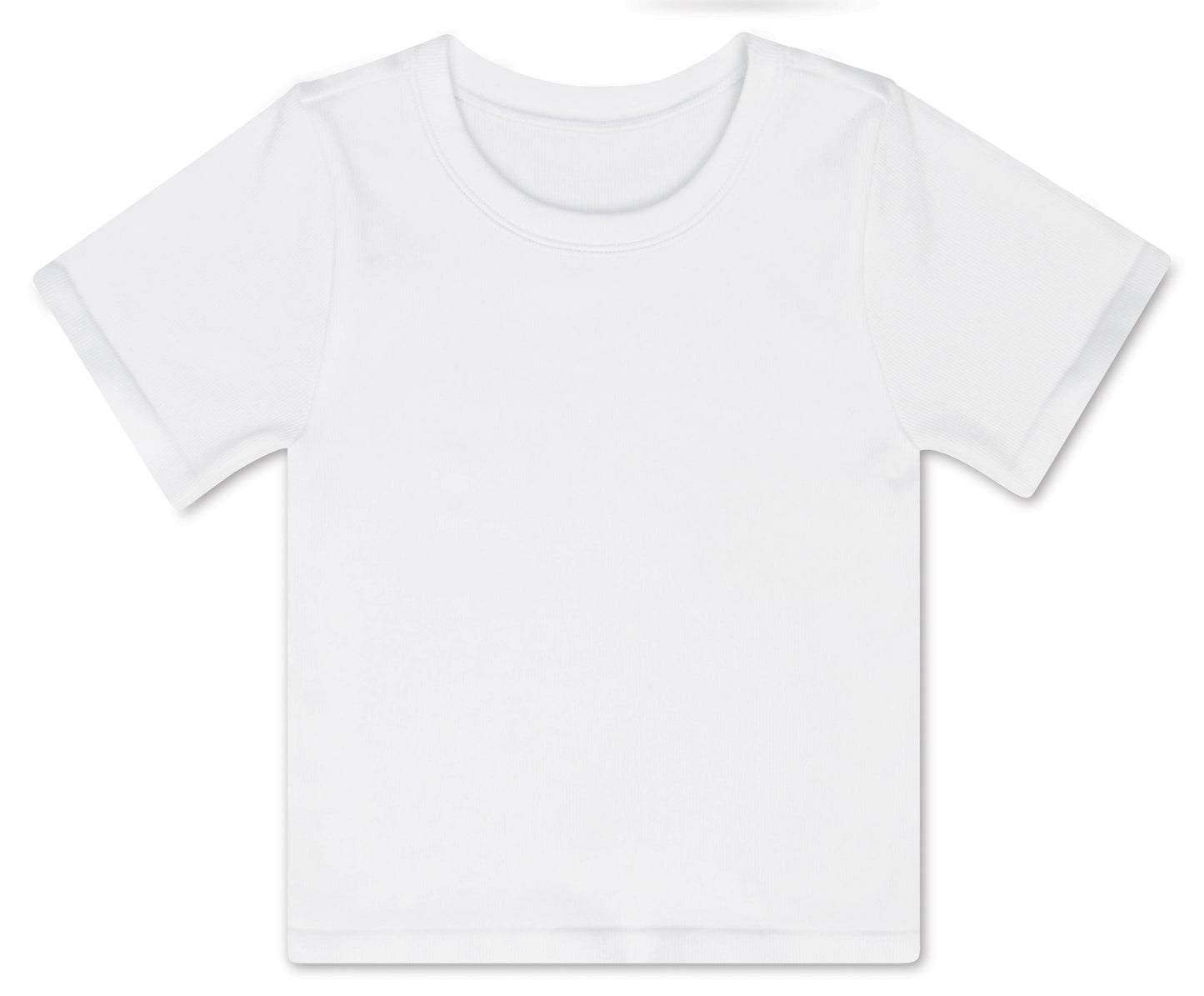 WHITE RIBBED SHORT SLEEVE SHIRT (SMALL / MEDIUM (7-10))