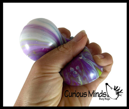 1 Marble Swirl Soft Doh Filled Stretch Ball - Ultra Squishy