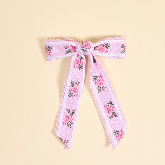 Heirloom Rosette Hair Bow–Pink